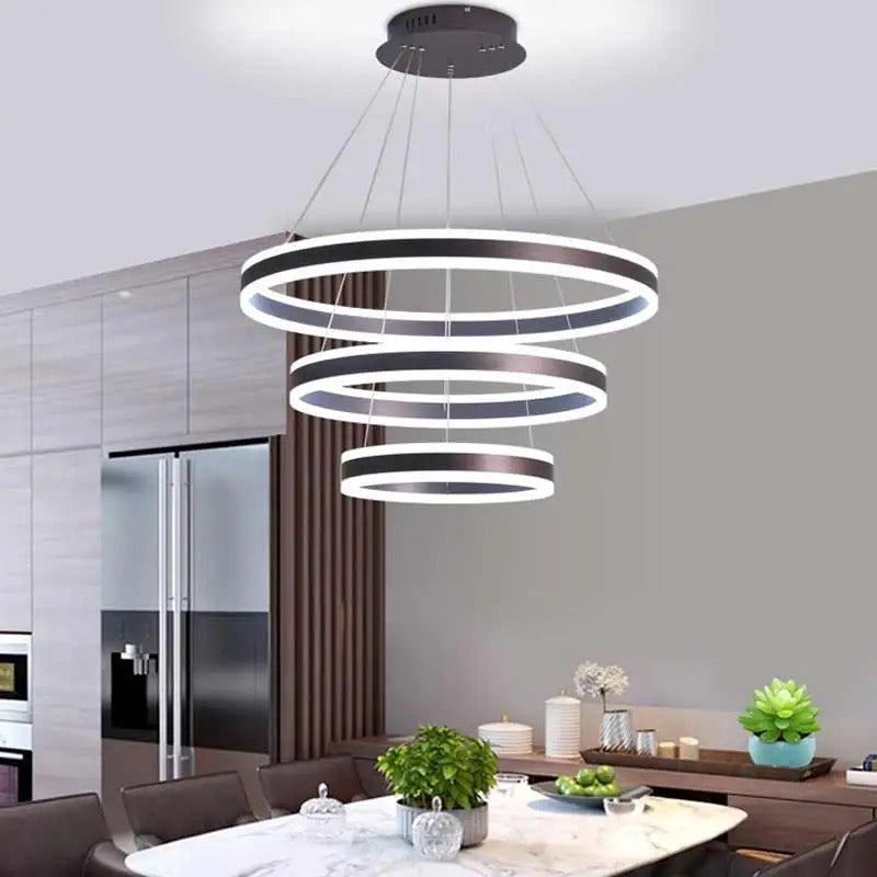 LED 3 Ring Hanging Light for Badroom Living room Office