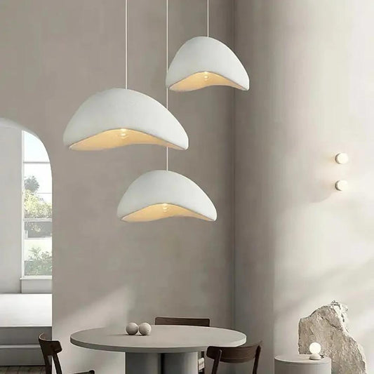 Wabi-sabi Style pendant Hanging Light for kitchen Dining Living Room Cafe Modern Style White Color ( 3 Pieces 1 Set) Size 30cm 40cm 50cm